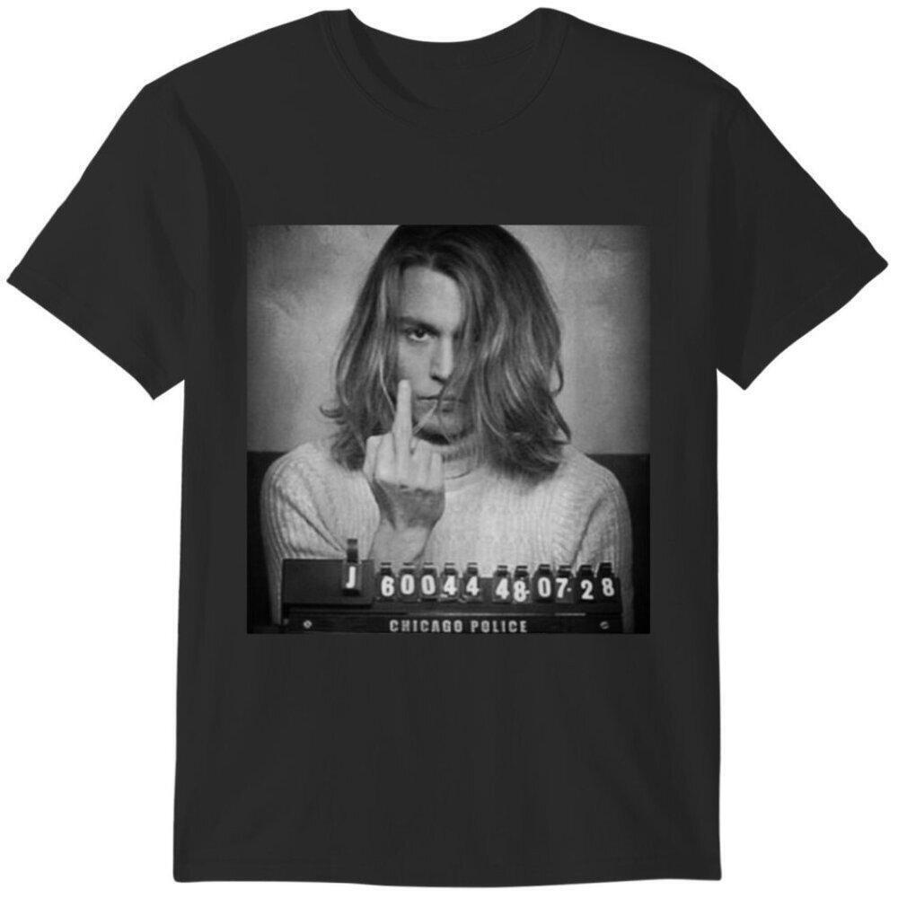 Johnny Depp Mugshot Style Actor Fan Graphic T-Shirt